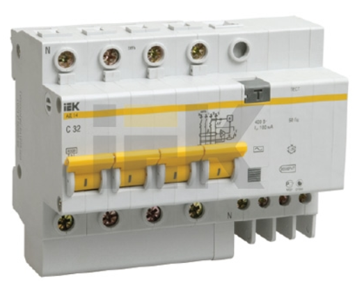 Дифференциальный автомат  4П  25А  100мА  IEK  АД-14