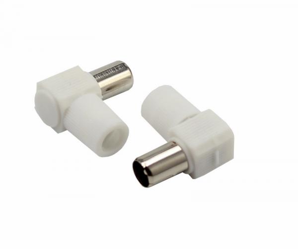 РАЗЪЁМ  штекер  TV  без пайки  Белый  Угловой  REXANT 05-2061