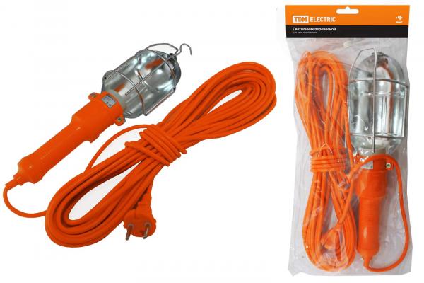 Светильник переносной TDM УП-2Р круглая вилка 2Р/5м
