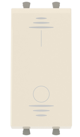 Выключатель двухполюсный одноклавишный модульный, "Avanti", "Ванильная дымка", 1 модуль