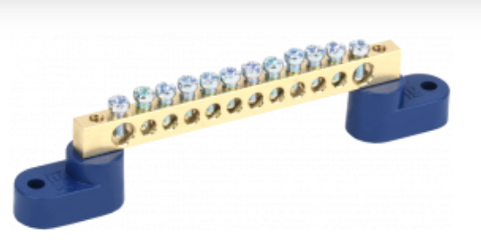 Шина нулевая 6х9мм (12/2) на двух угловых изоляторах ШНИ-6х9-12-У2-С ИЭК