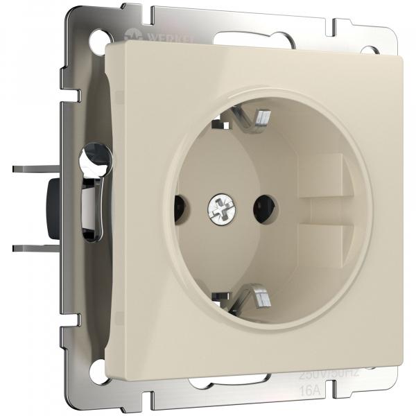 Werkel Слоновая Кость Розетка с заземляющими контактами, безвинтовой зажим  WL03-10-01/ a041200