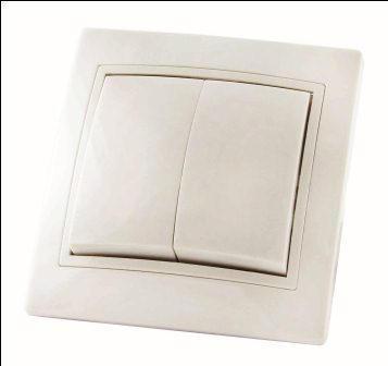 TDM  Таймыр  Белый  Выключатель 2-клавишный скрытая установка 10А SQ1814-0002
