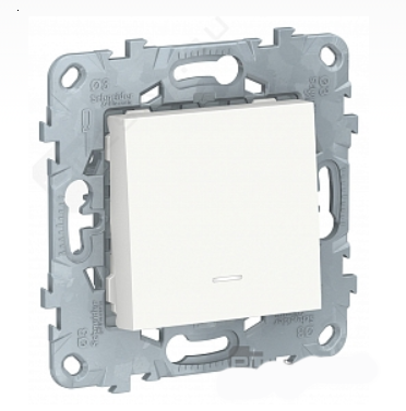 Schneider Electric Unica NEW  Белый Переключатель 1-клавишный, с подсветкой схема 6а, NU520318N